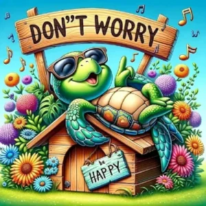 Wesołe żółwie Dont Worry                                     40x40
