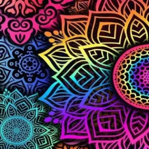Tęczowa mandala Etniczny wzór                          40x50