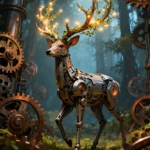 Mechaniczny jeleń steampunk                              40x50